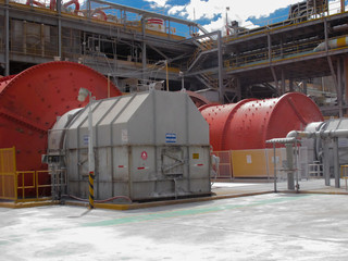 Ball mills in a processing plant of a mine operation