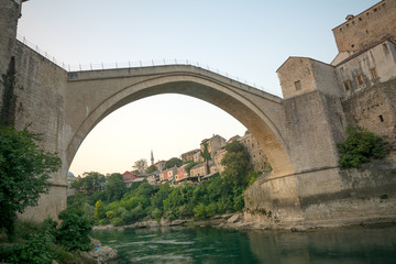 Obraz premium Old City and Old Bridge (Stari Most), Mostar