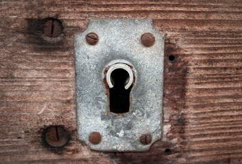 old door rusty keyhole