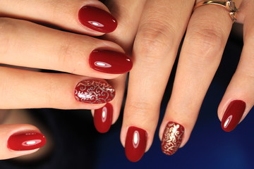 glamorous red manicure