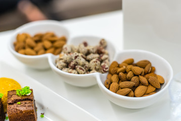 Buffet of sweets and nuts