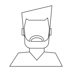 Young man avatar in black and white