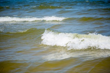 Sea Waves breaking on shore