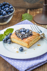 Puff pastry with blueberries