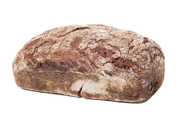 Brown bread isolated on white background