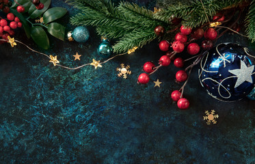 Christmas decor background with place for text