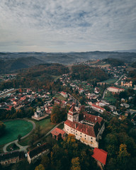 Naklejka na ściany i meble Aerial of Castle Ehrenhasen, Austria