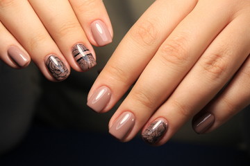 Stylish pink manicure