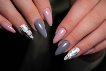 Stylish pink manicure