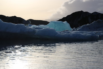 Fototapeta na wymiar Glacier in the lagoon in Iceland
