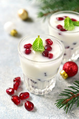 White christmas mojito in a glasses.