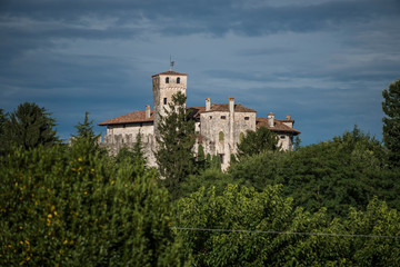 Fototapeta na wymiar The Castle of Villalta (Udine) seen from south-west.