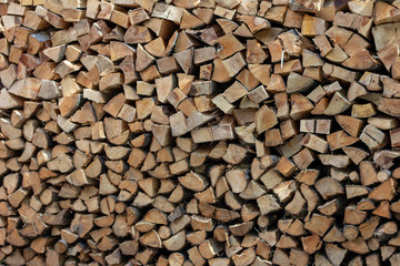 Stacked firewood background