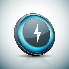 Thunderbolt electric button illustration