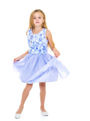 Naklejka premium The little girl is full-length.