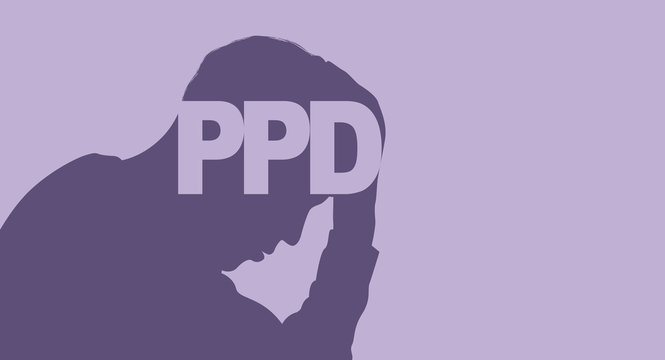 Postpartum depression in men - Copy space