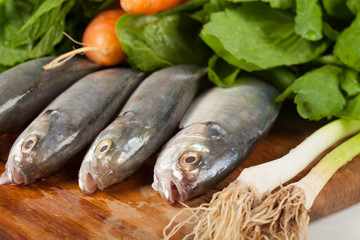 sea food fish and vegetables