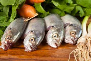 sea food fish and vegetables