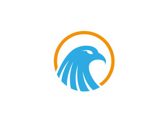 Eagle head inside a circle logo design