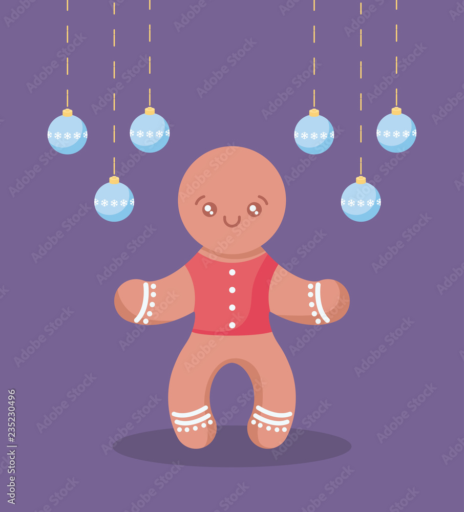 Canvas Prints ginger cookie with balls of christmas