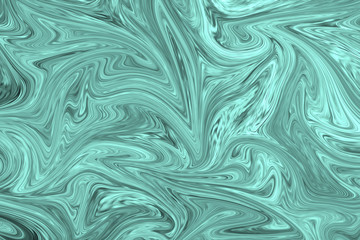 Liquify Abstract Pattern With Mint Green Graphics Color Art Form. Digital Background With Liquifying Flow.