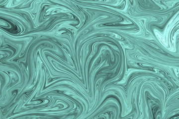 Liquify Abstract Pattern With Mint Green Graphics Color Art Form. Digital Background With Liquifying Flow.