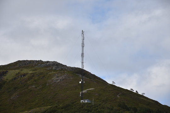 Norwegen, Lofoten, Leknes, Vestvag&oslash;ya, Sender, Sendemast, NRK, DAB Plus, DAB+, Radio, Rundfunk, Digitalradio, DVB-T, Fernsehen, Digitalfernsehen, Mast, UHF, VHF