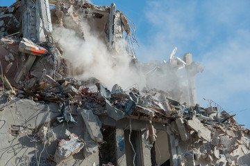 Building demolition in Paris 13