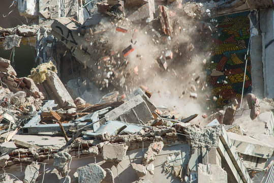 Building demolition in Paris 13
