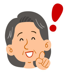 シニアの女性　解決　表情
