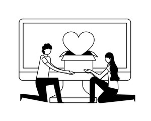 volunteers help work