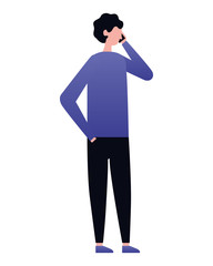 young man using mobile device