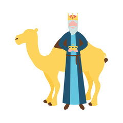 epiphany wise king with gift and camel