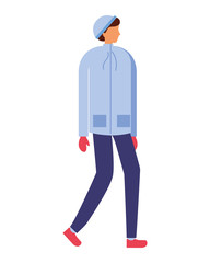 man character wearing winter clothes