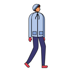 man character wearing winter clothes