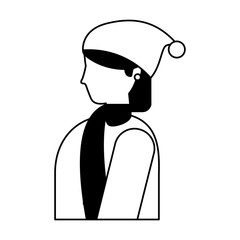 woman side view with winter clothes