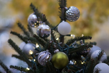 Outdoor Christmas decorations in the park