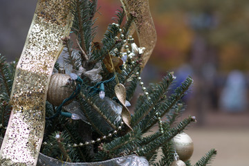 Outdoor Christmas decorations in the park