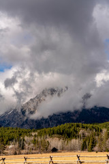 Cloudy Mountains Peaking Through, Wyoming