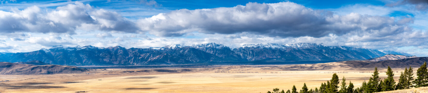 Wide Panorama Elk Refuge, Jackson, Wy