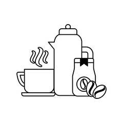 hot coffee cup jar and seeds