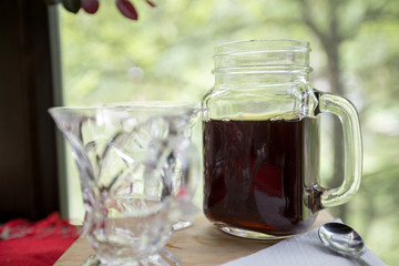 Black coffee in a glass