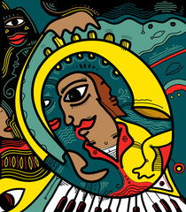 Abstract Music Poster (Vector Illustration)