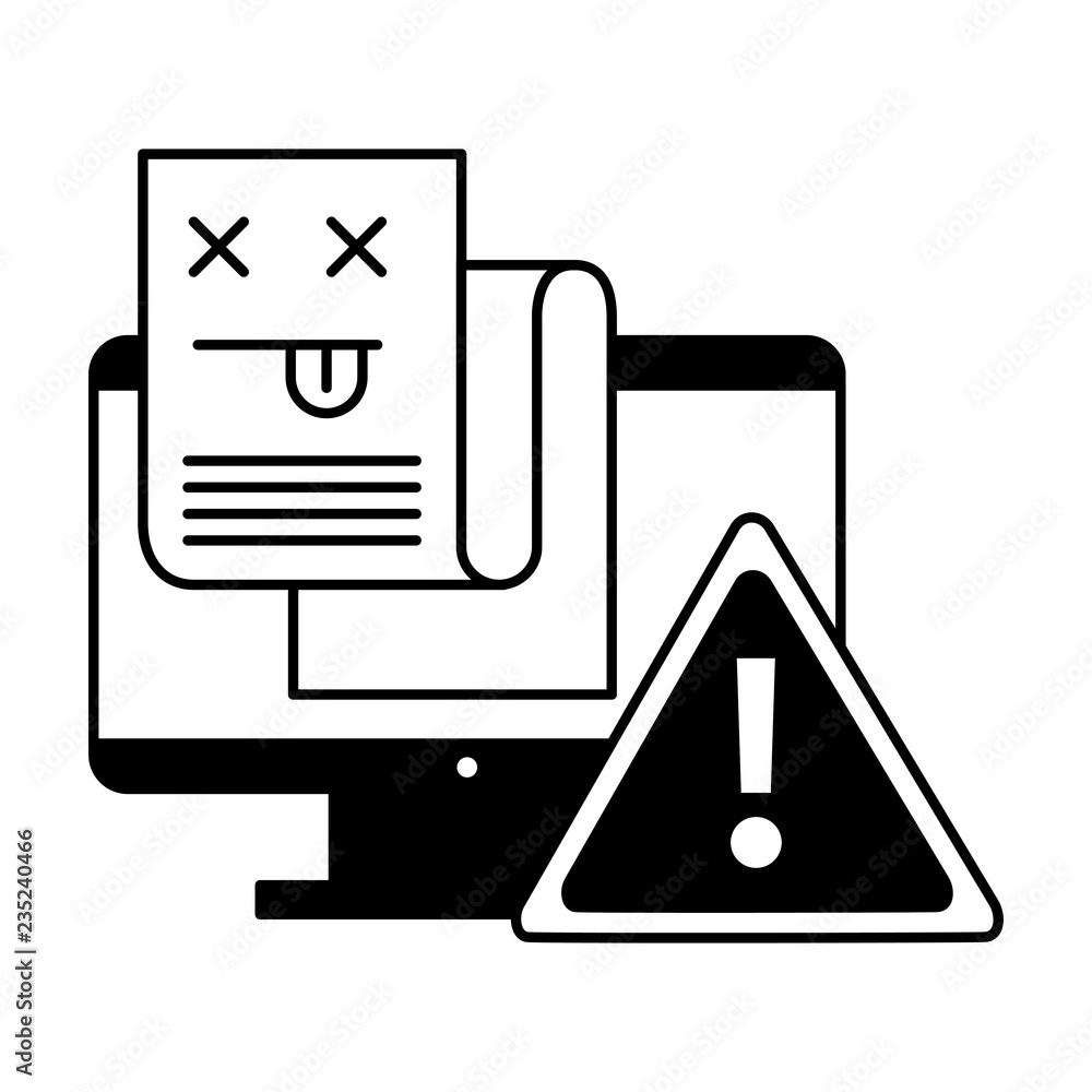Poster computer warning error page information
