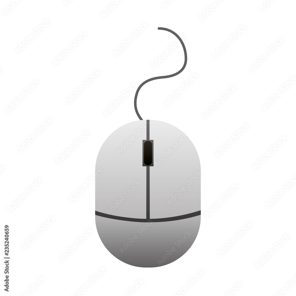 Poster computer mouse device on white background