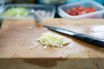 Minced garlic for cooking
