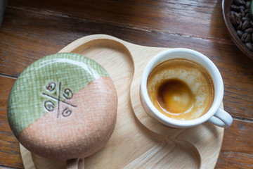 Empty coffee in a white cup