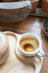 Empty coffee in a white cup