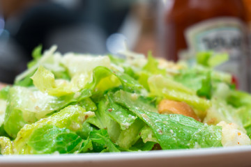 Fresh healthy  Caesar salad on plate