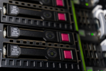 A part of computer server in server room